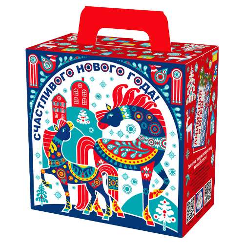 Сладкие новогодние подарки в картонной упаковке
