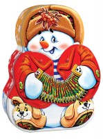 Подарок на новый год Снеговик с гармошкой