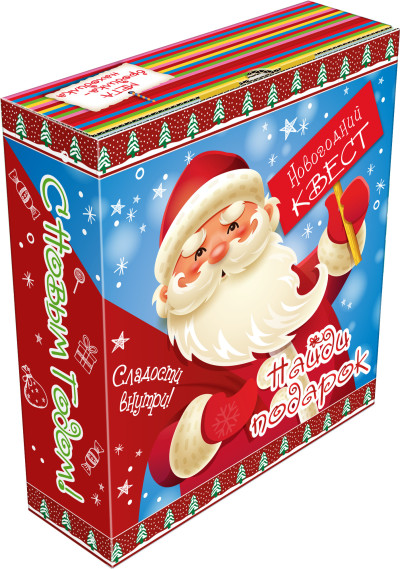 Новогодний подарок с конфетами "Новогодний квест"