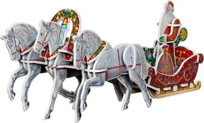 3D ПАЗЛ  Тройка лошадей