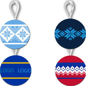 Елочный шар с вывязанным логотипом Pallina на заказ Елочный шар с вывязанным логотипом Pallina на заказ