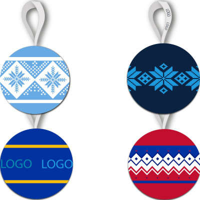 Елочный шар с вывязанным логотипом Pallina на заказ