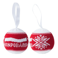 Елочный шар с вывязанным логотипом Pallina на заказ