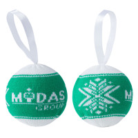 Елочный шар с вывязанным логотипом Pallina на заказ