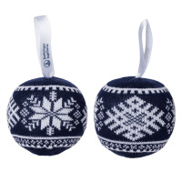 Елочный шар с вывязанным логотипом Pallina на заказ