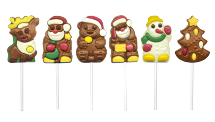 Шоколад молочный фигурный на палочке