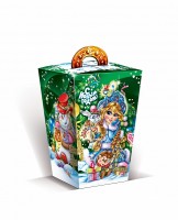 Сладкий новогодний подарок в картонной упаковке Лесная красавица