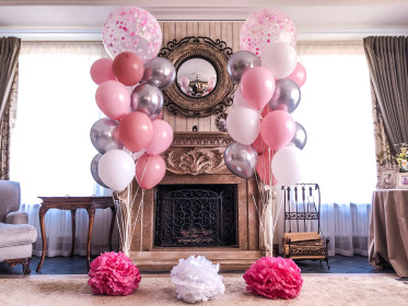 Фонтан из шариков "Розовая нежность"