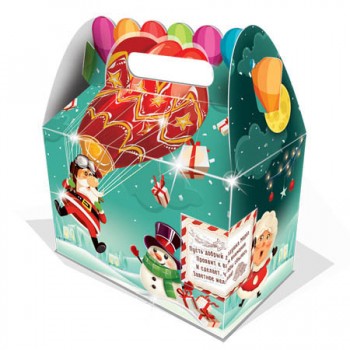 Сладкий новогодний подарок в картонной упаковке "Дед Мороз на шаре"