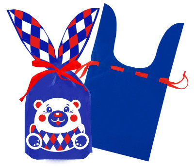 Сладкий новогодний подарок Мешок Ушки синие