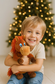 Сладкая мягкая игрушка на новый год Конь Юлий