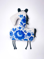 Подарок на новый год Подушка детская Лошадь с логотипом Подарок на новый год Подушка детская Лошадь с логотипом