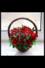 Шоколадная корзина №16 с красными розами