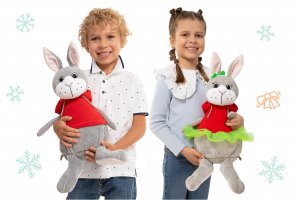 Новогодний подарок мягкая игрушка кролики Джонни и Оливия