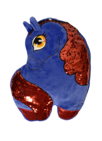 Подарок на новый 2026 год Лошадь подушка синяя Подарок на новый 2026 год Лошадь подушка синяя