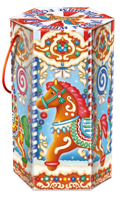 Новогодний подарок с конфетами Карусель