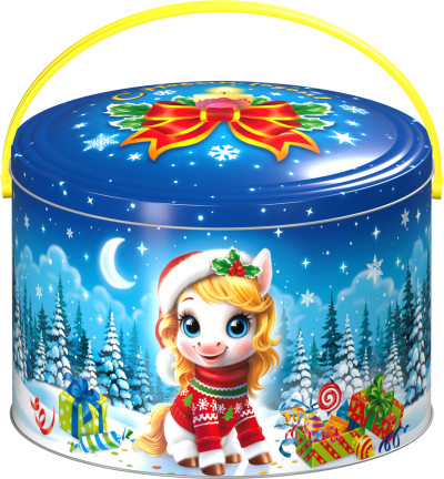 Подарок со сладостями на новый год коняшка Крендель