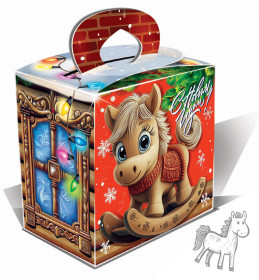 Детский подарок с конфетами Лошадка-качалка Детский подарок с конфетами Лошадка-качалка