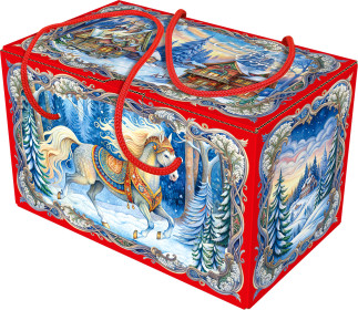 Сладкий подарок на Новый год с лошадьми Морозец