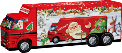 Новогодний подарок "Морозмобиль" с пазлом и конфетами Новогодний подарок "Морозмобиль" с пазлом и конфетами