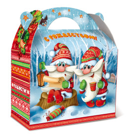 Новогодний подарок со сладостями На опушке