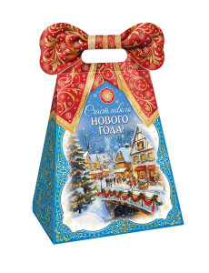 Сладкий подарок на Новый год Пакет с бантом