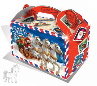 Сладкий подарок Почтовая тройка на новый год Сладкий подарок Почтовая тройка на новый год