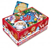 Сладкий новогодний подарок в картонной упаковке "Подарочек"