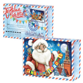 Новогодний подарок со сладостями "Открытка" Новогодний подарок со сладостями "Открытка"