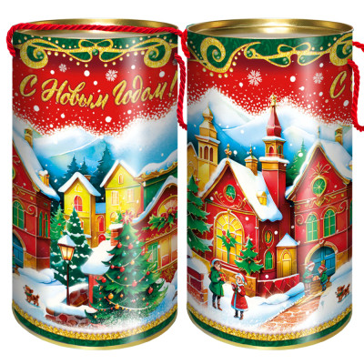 Сладкий новогодний сувенир в тубе Праздник