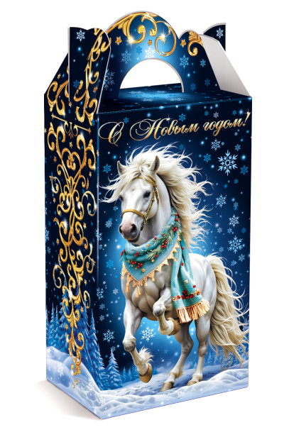 Сладкий подарок на Новый 2026 год лошадь Снежка Сладкий подарок на Новый 2026 год лошадь Снежка