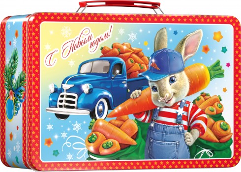 Подарок на новый год кролика чемодан "Степан"