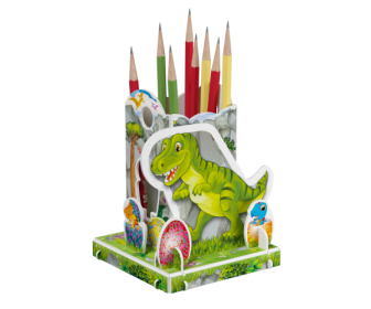 3Д пазл карандашница "Домашние помощники №1" (Динозавр) 3Д пазл карандашница "Домашние помощники №1" (Динозавр)