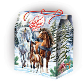 Новогодний сувенир со сладостями Три коня