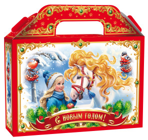 Новогодний презент с символом 2026 года Тройка лошадей