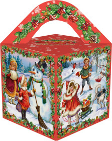 Сладкий подарок к Новому году в картонной упаковке Винтаж Сладкий подарок к Новому году в картонной упаковке Винтаж