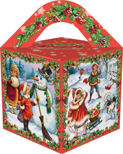 Сладкий подарок к Новому году в картонной упаковке Винтаж Сладкий подарок к Новому году в картонной упаковке Винтаж