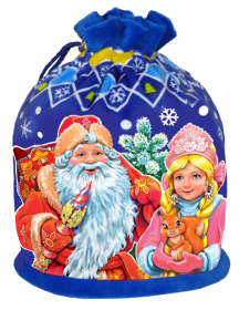 Сладкий новогодний подарок Мешок велюровый синий ДМ + Снегурочка Сладкий новогодний подарок Мешок велюровый синий ДМ + Снегурочка