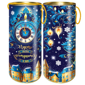 Сладкий новогодний презент в тубе Золотая