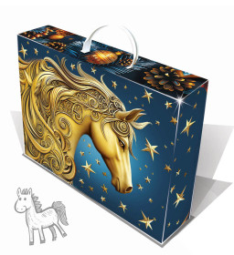 Новогодний презент с символом 2026 года Золотой конь